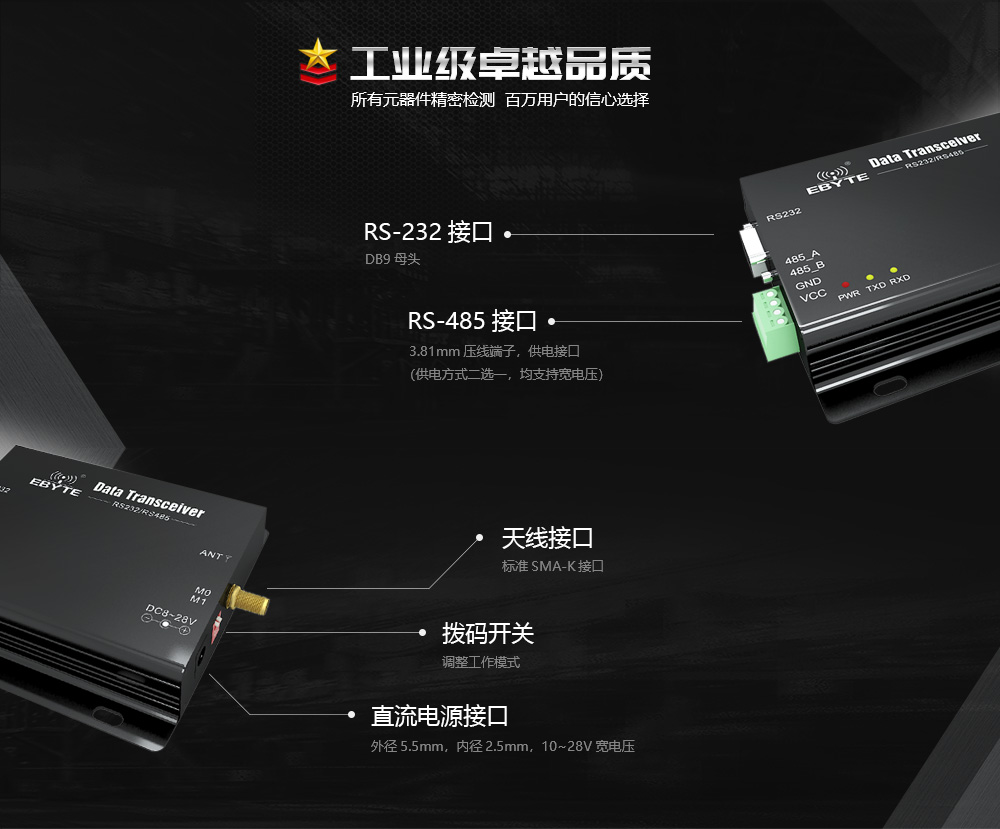 E62-DTU(433D20) 全雙工跳頻數(shù)傳電臺 (6)